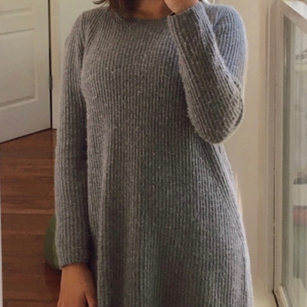 gray sweater dress
